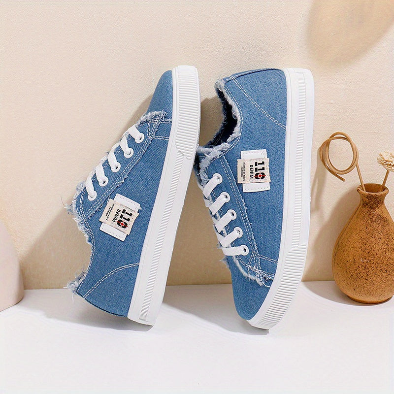 Classic Canvas Flat Shoes, Solid Color Casual Shoes