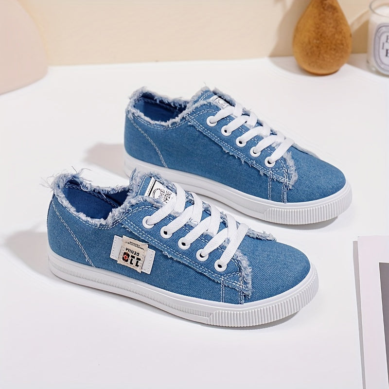 Classic Canvas Flat Shoes, Solid Color Casual Shoes